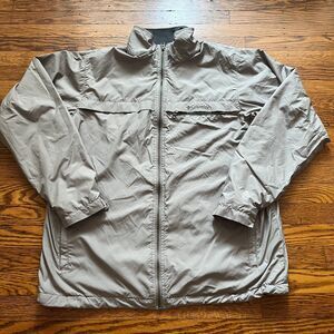 Columbia Sportswear Men's M Tan Full Zip Fleece Lined Jacket Windbreaker Hiking